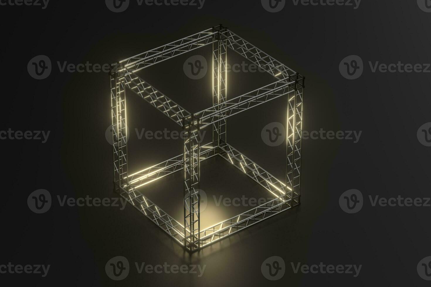 Steel reinforcement with dark background, 3d rendering. photo