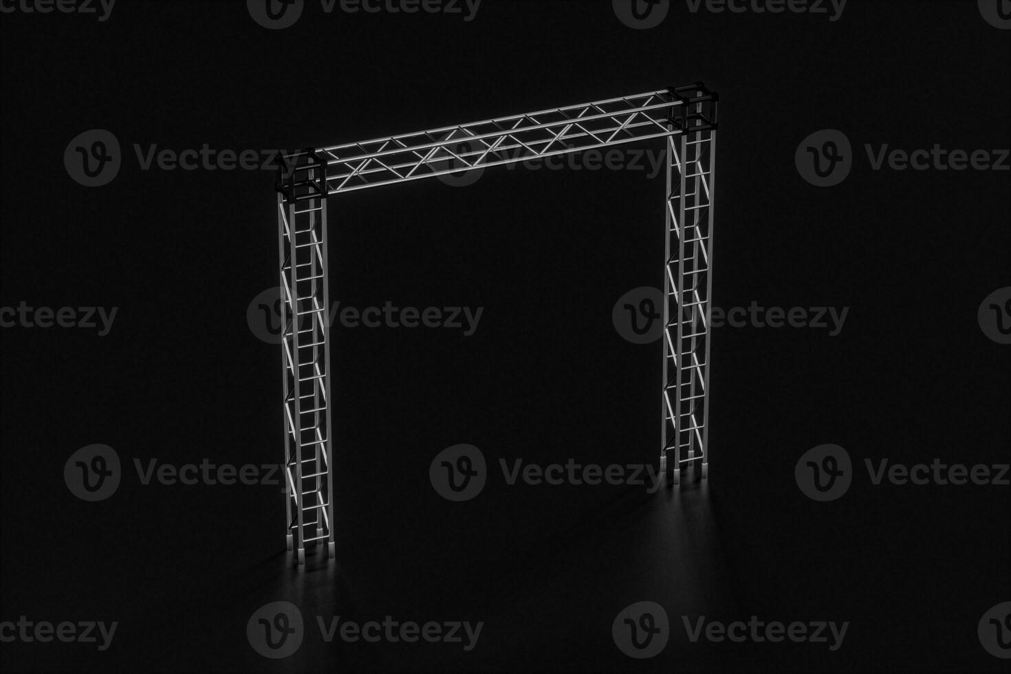 Steel reinforcement with dark background, 3d rendering. photo