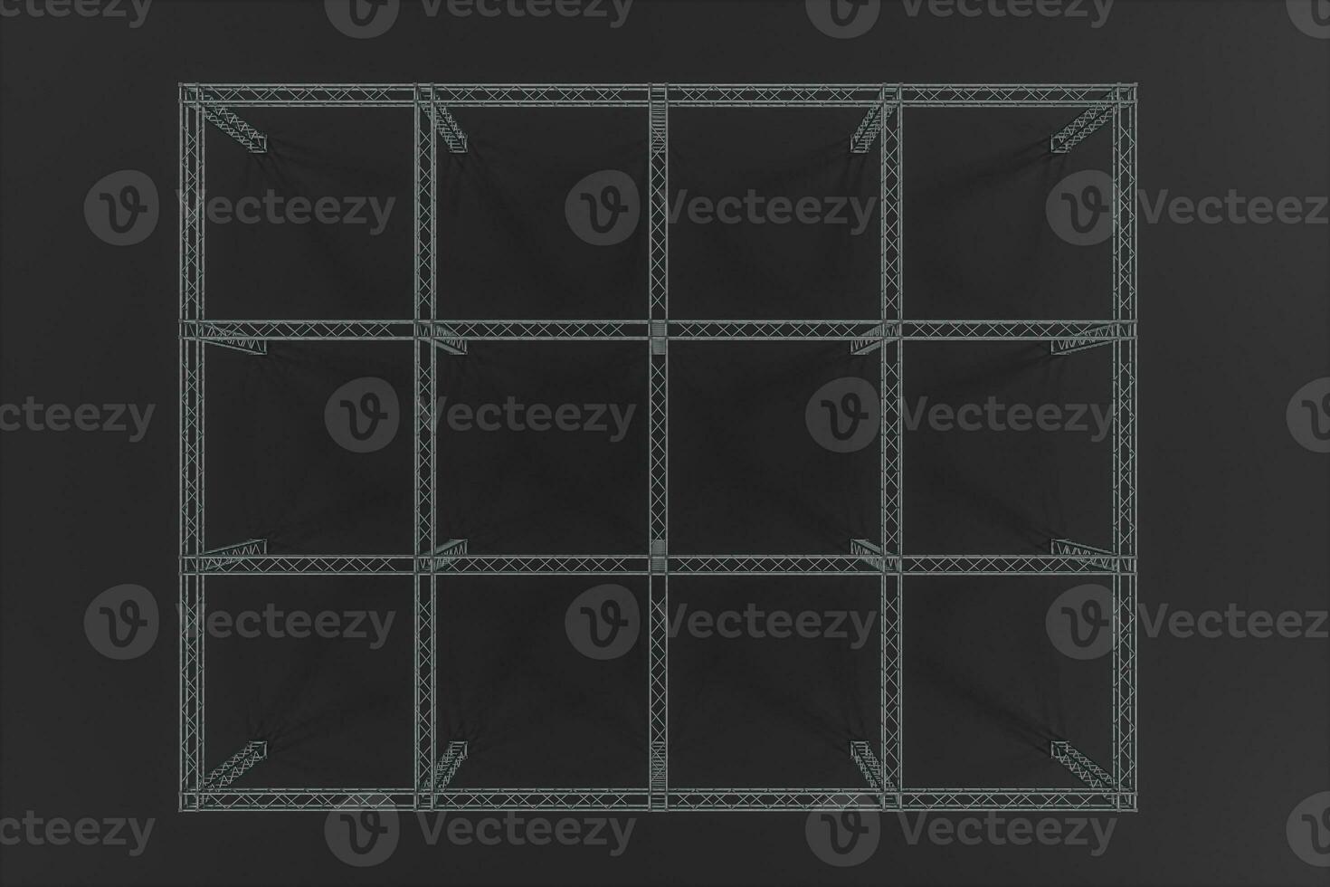 Steel reinforcement with dark background, 3d rendering. photo