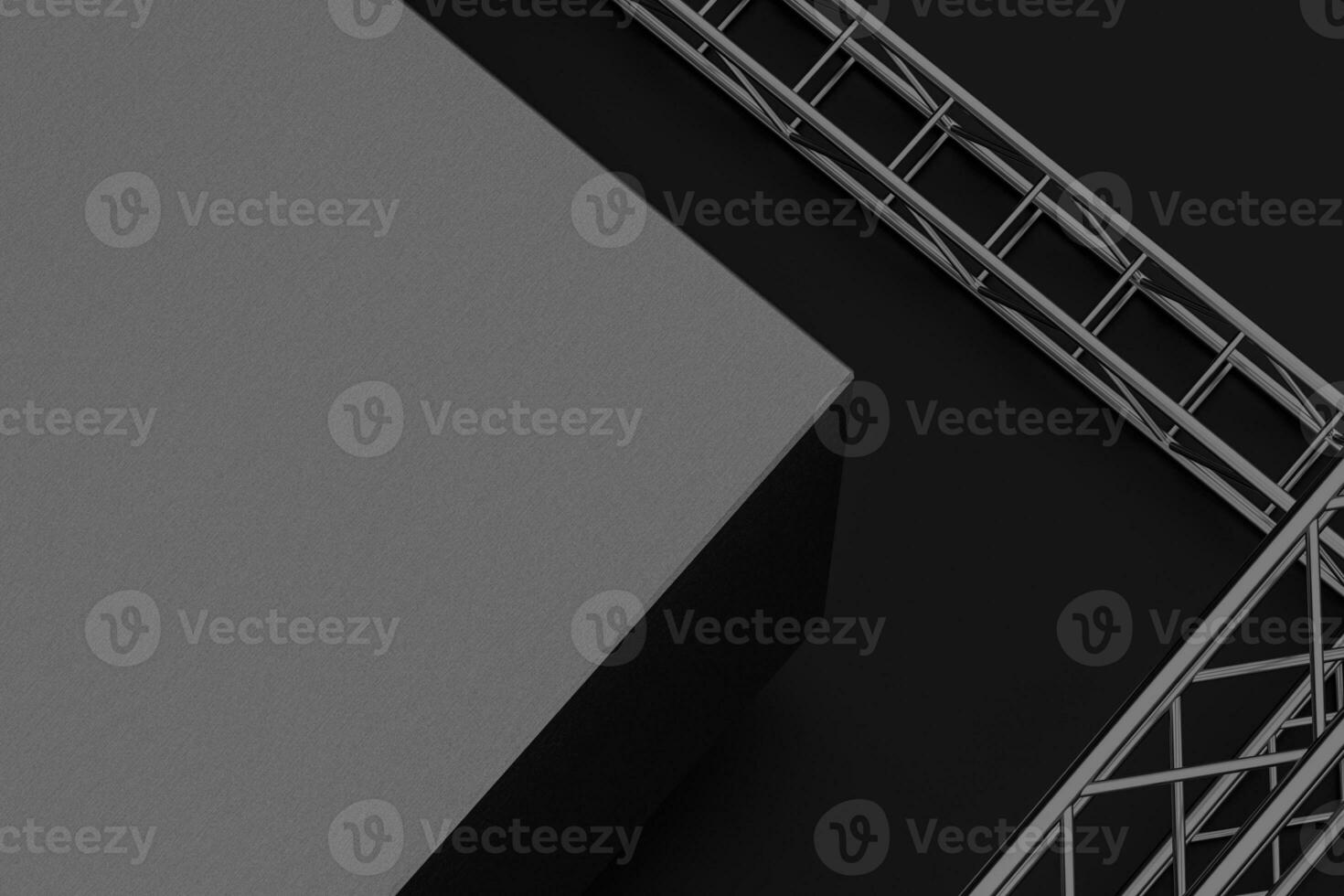 Steel reinforcement with dark background, 3d rendering. photo