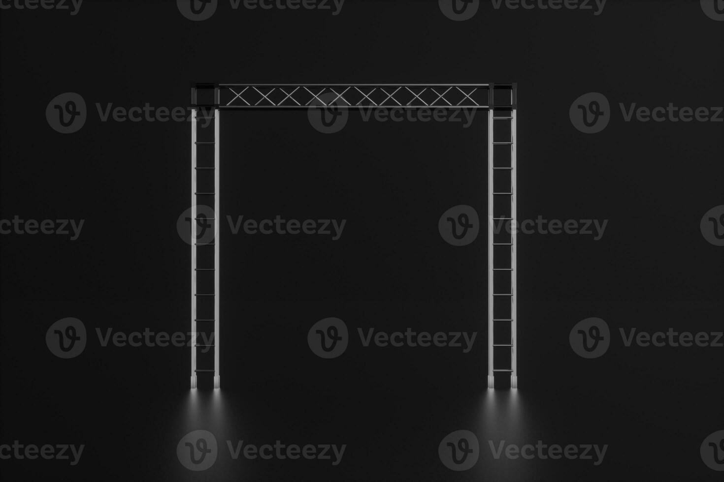 Steel reinforcement with dark background, 3d rendering. photo