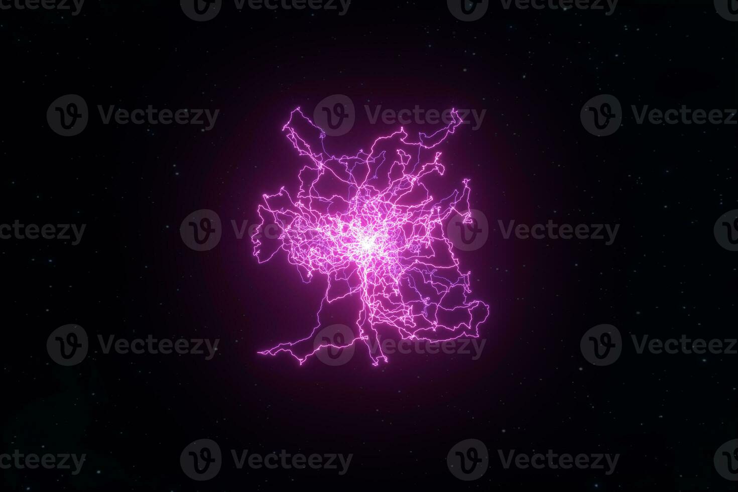 Power electrical energy and lightning spark, 3d rendering. photo