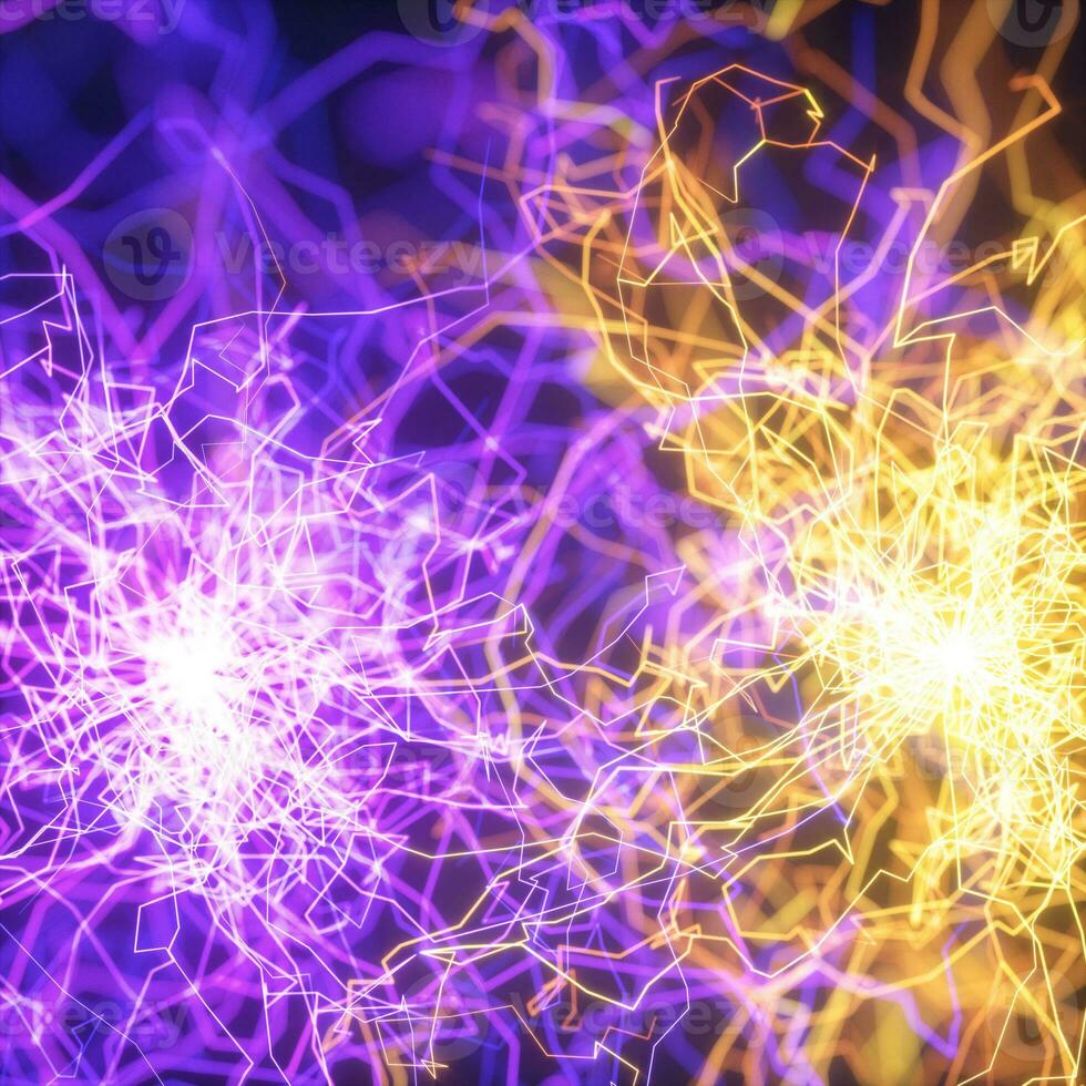 Power electrical energy and lightning spark, 3d rendering. photo