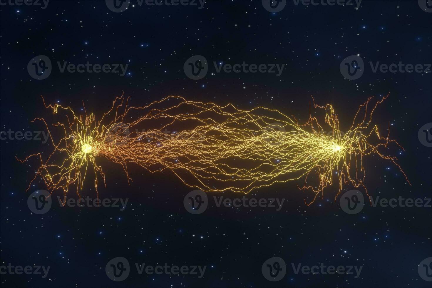 Power electrical energy and lightning spark, 3d rendering. photo