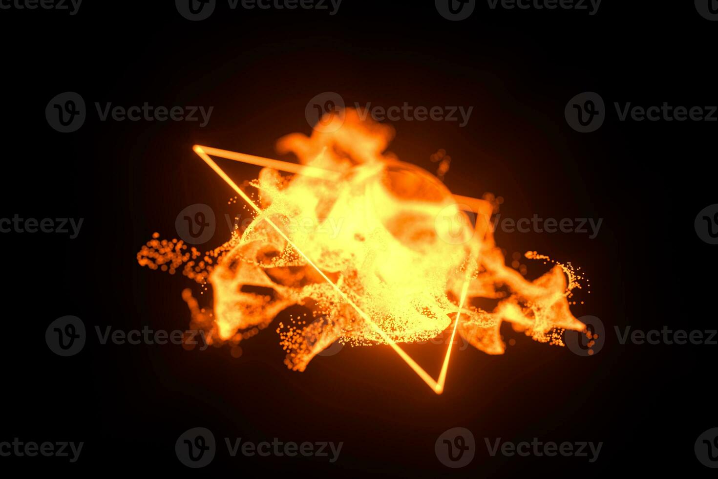 Abstract glowing particles with brilliant light, 3d rendering. photo