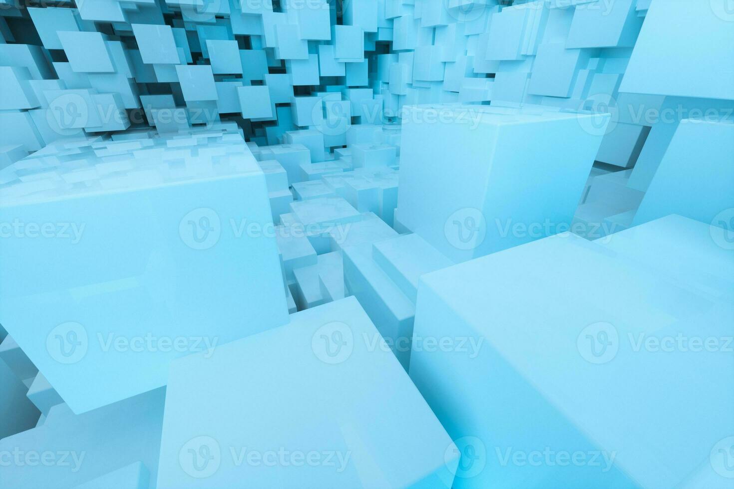 The room made of cubes, in three-dimensional space, 3d rendering. photo