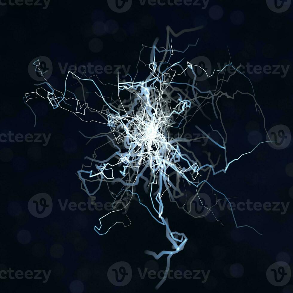 poder eléctrico energía y relámpago Chispa - chispear, 3d representación. foto