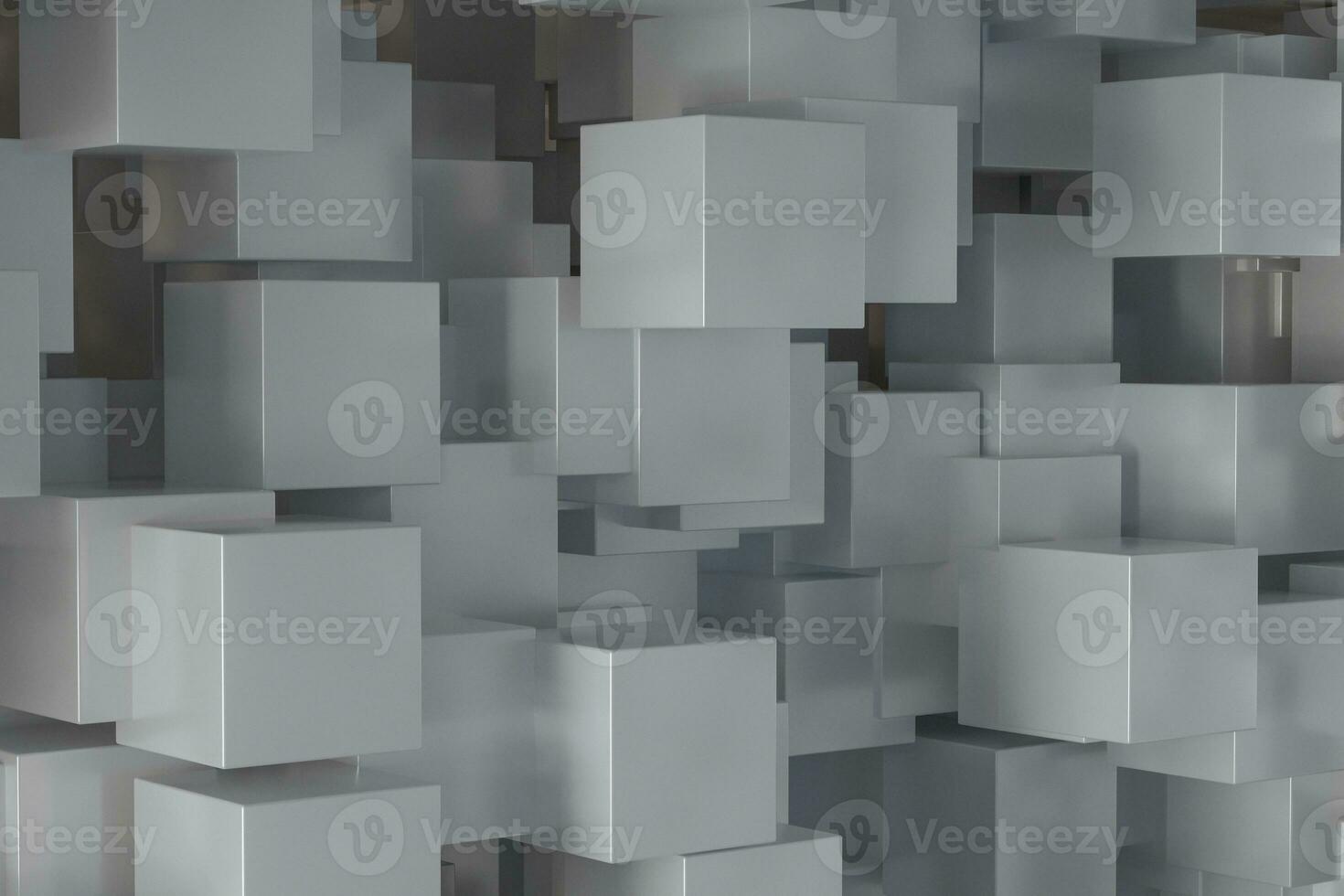 The room made of cubes, in three-dimensional space, 3d rendering. photo