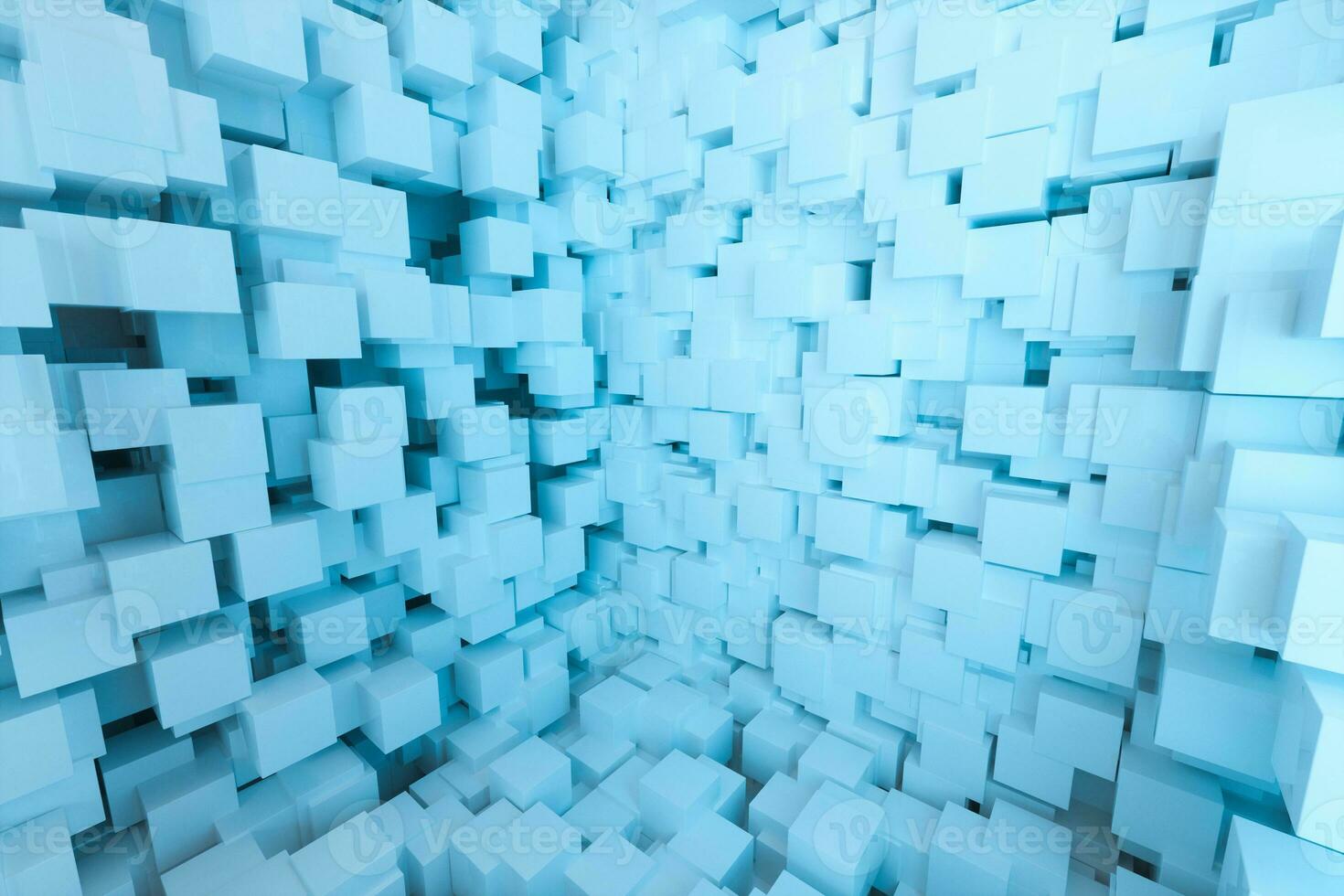 The room made of cubes, in three-dimensional space, 3d rendering. photo
