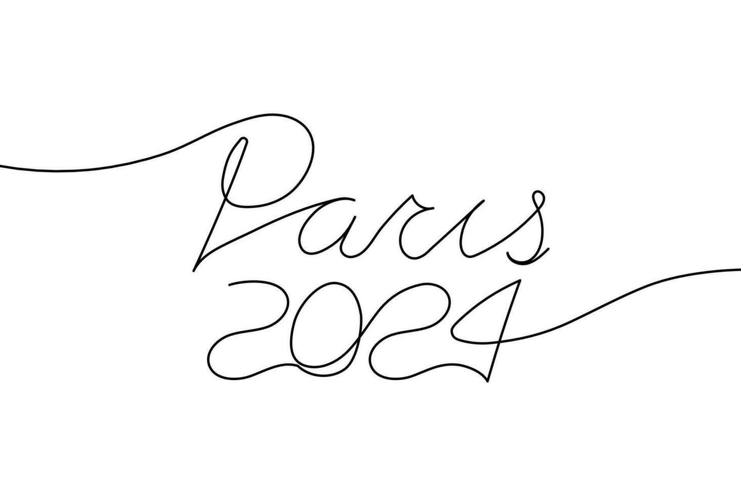 Paris 2024 one continuous line vector illustration