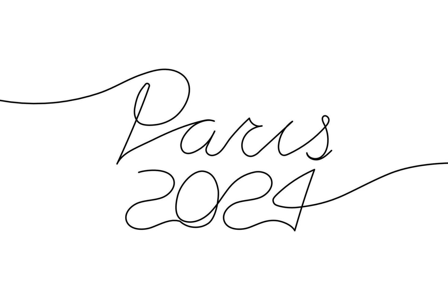 Paris 2024 one continuous line vector illustration