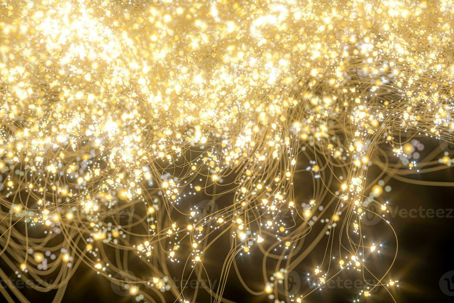 Glowing dots with dark background, dreamlike dots, 3d rendering. photo