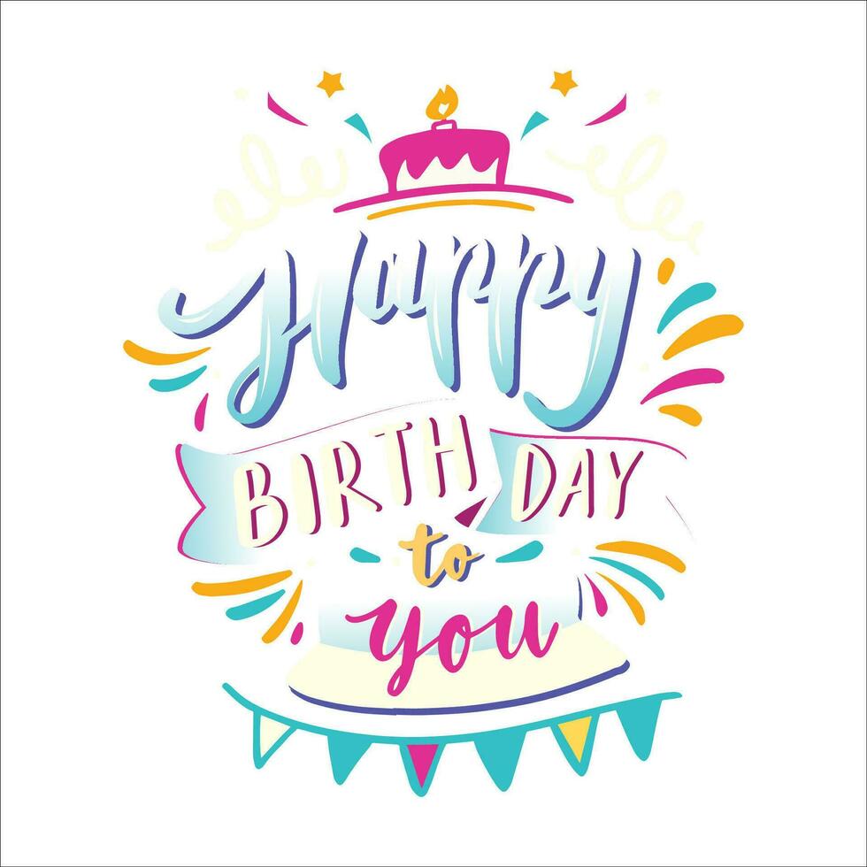 Stylish , fashionable  and awesome birthday quotes typography  illustrator vector