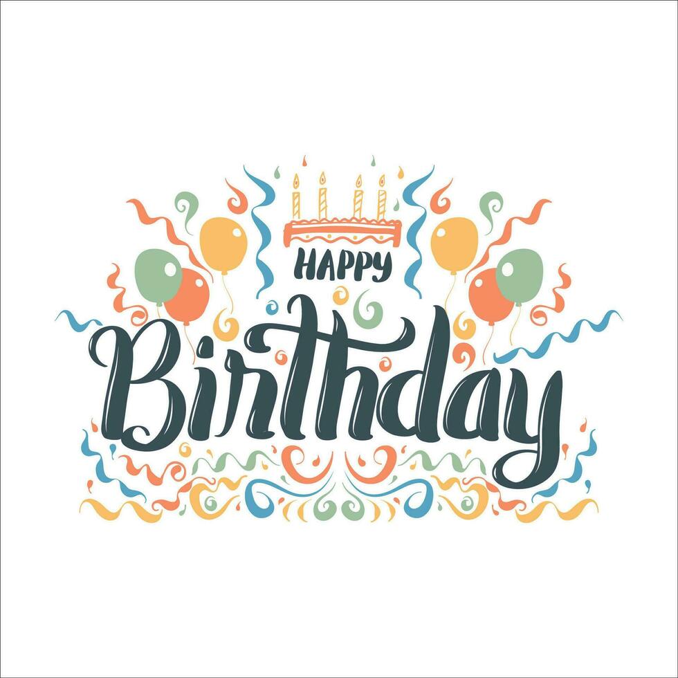 Stylish , fashionable  and awesome birthday quotes typography  illustrator vector