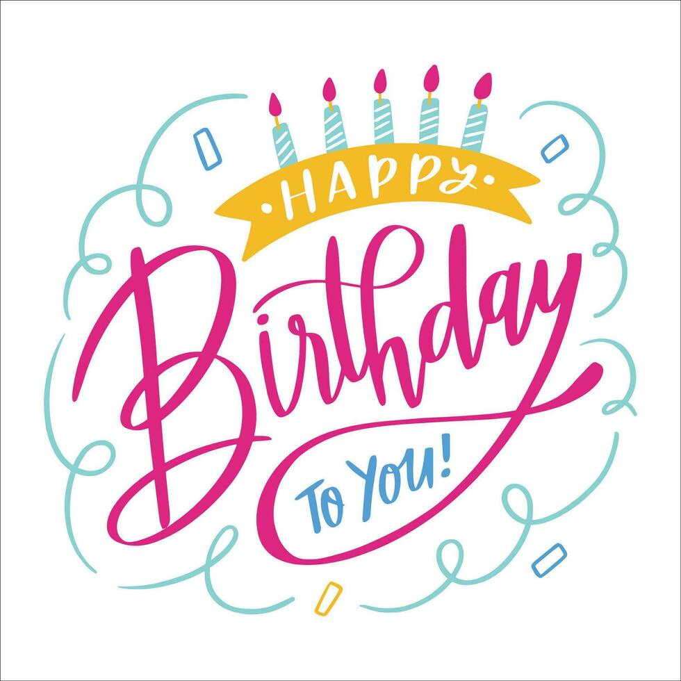 Stylish , fashionable  and awesome birthday quotes typography  illustrator vector