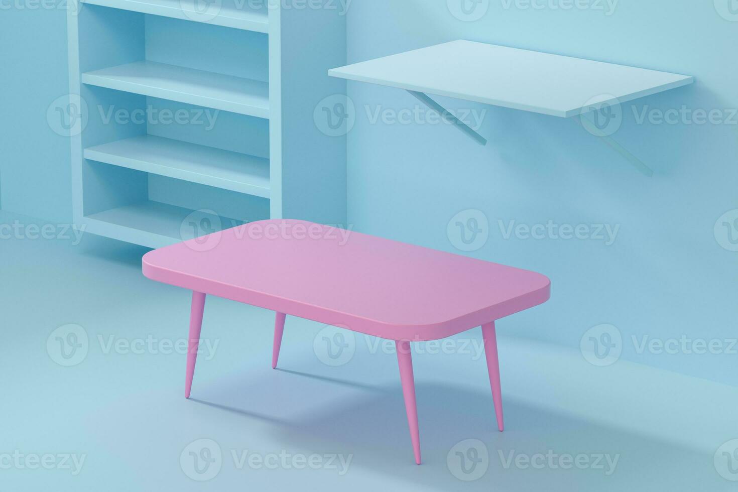 modelo de mueble en el vivo habitación, 3d representación. foto