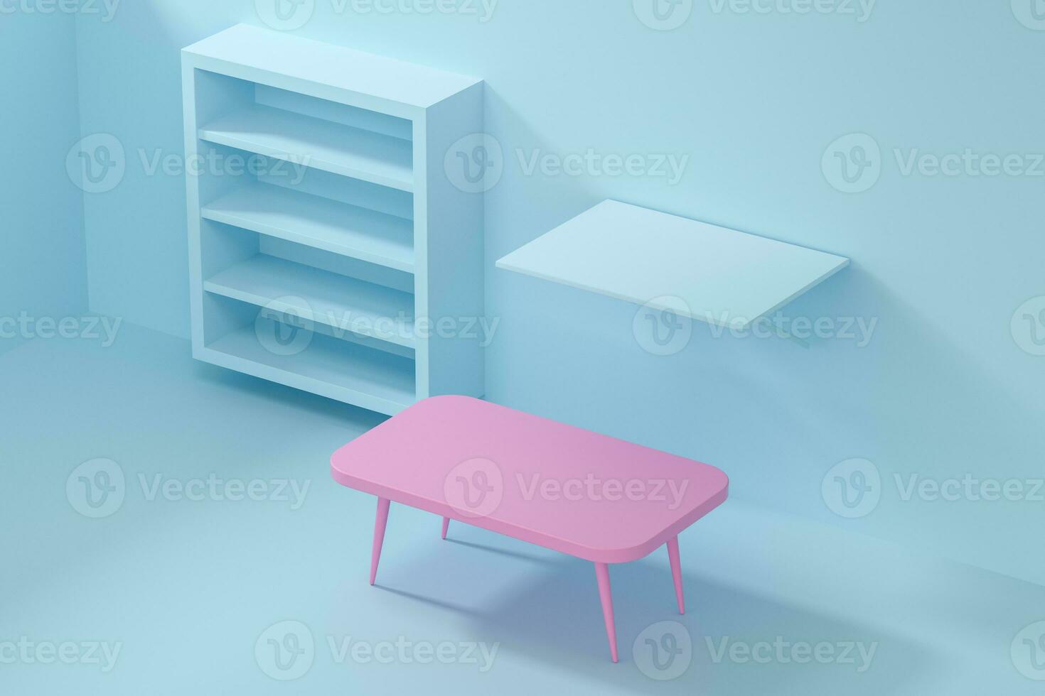 modelo de mueble en el vivo habitación, 3d representación. foto