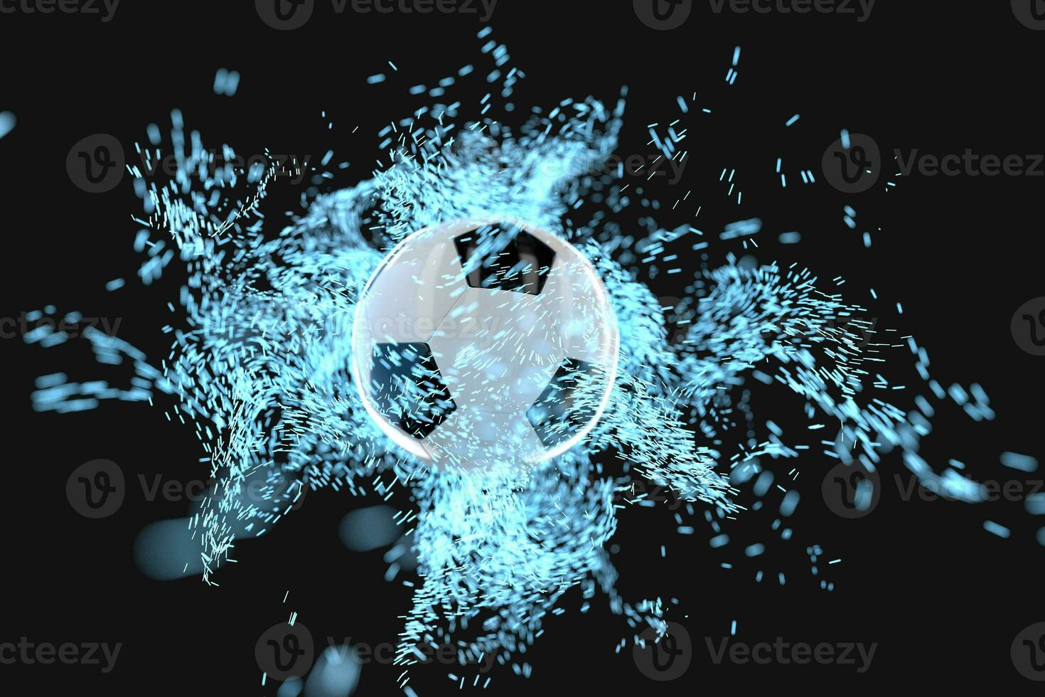 ardiente fútbol americano con oscuro fondo, 3d representación. foto