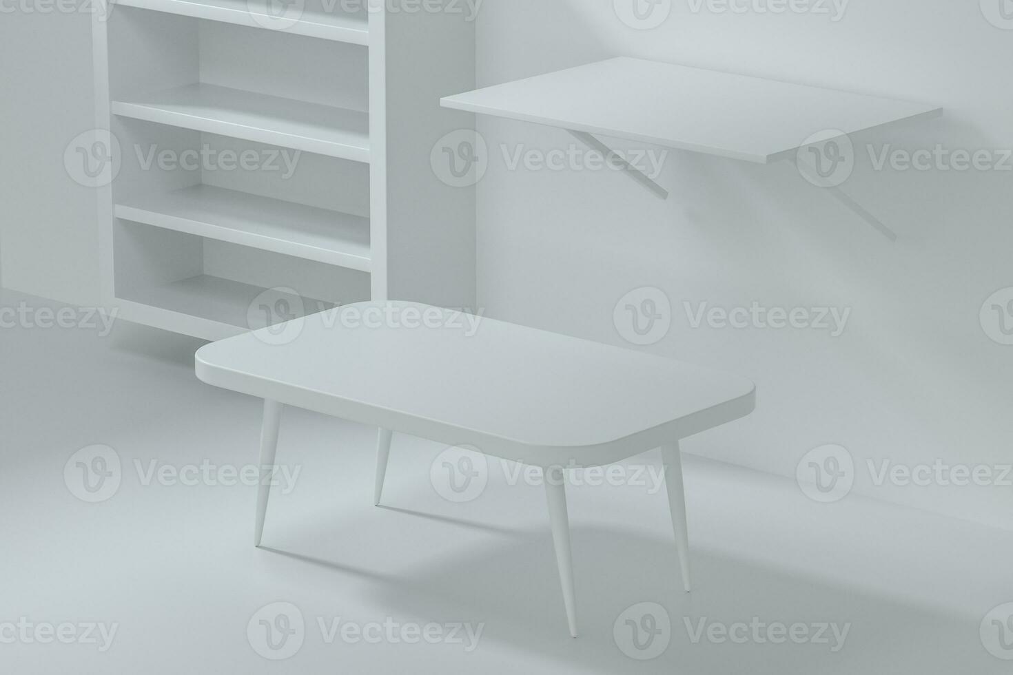 modelo de mueble en el vivo habitación, 3d representación. foto