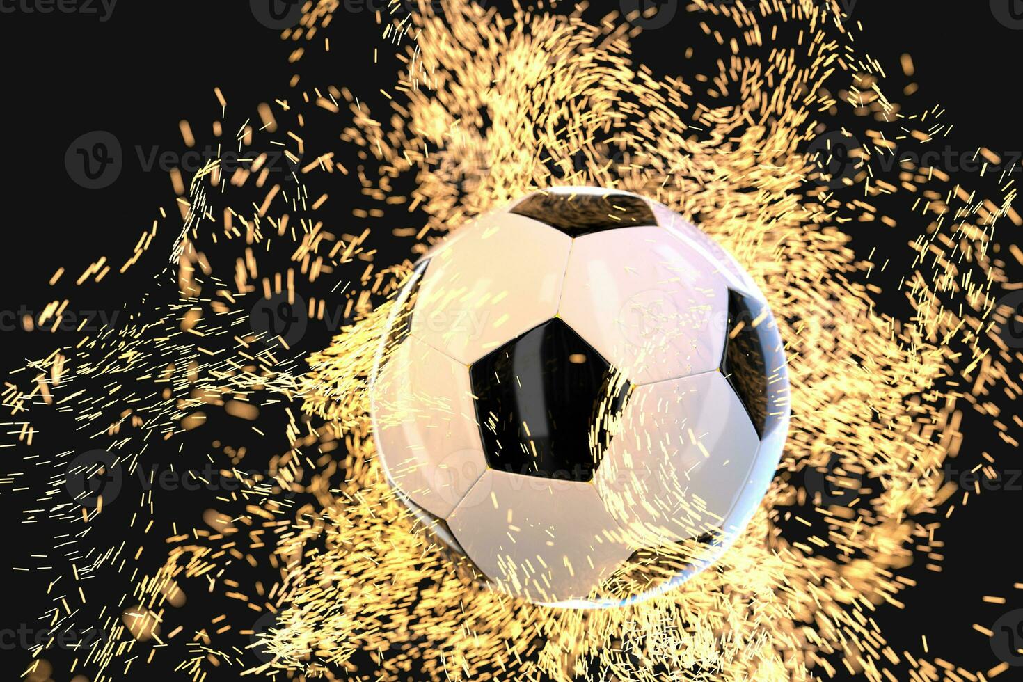 ardiente fútbol americano con oscuro fondo, 3d representación. foto