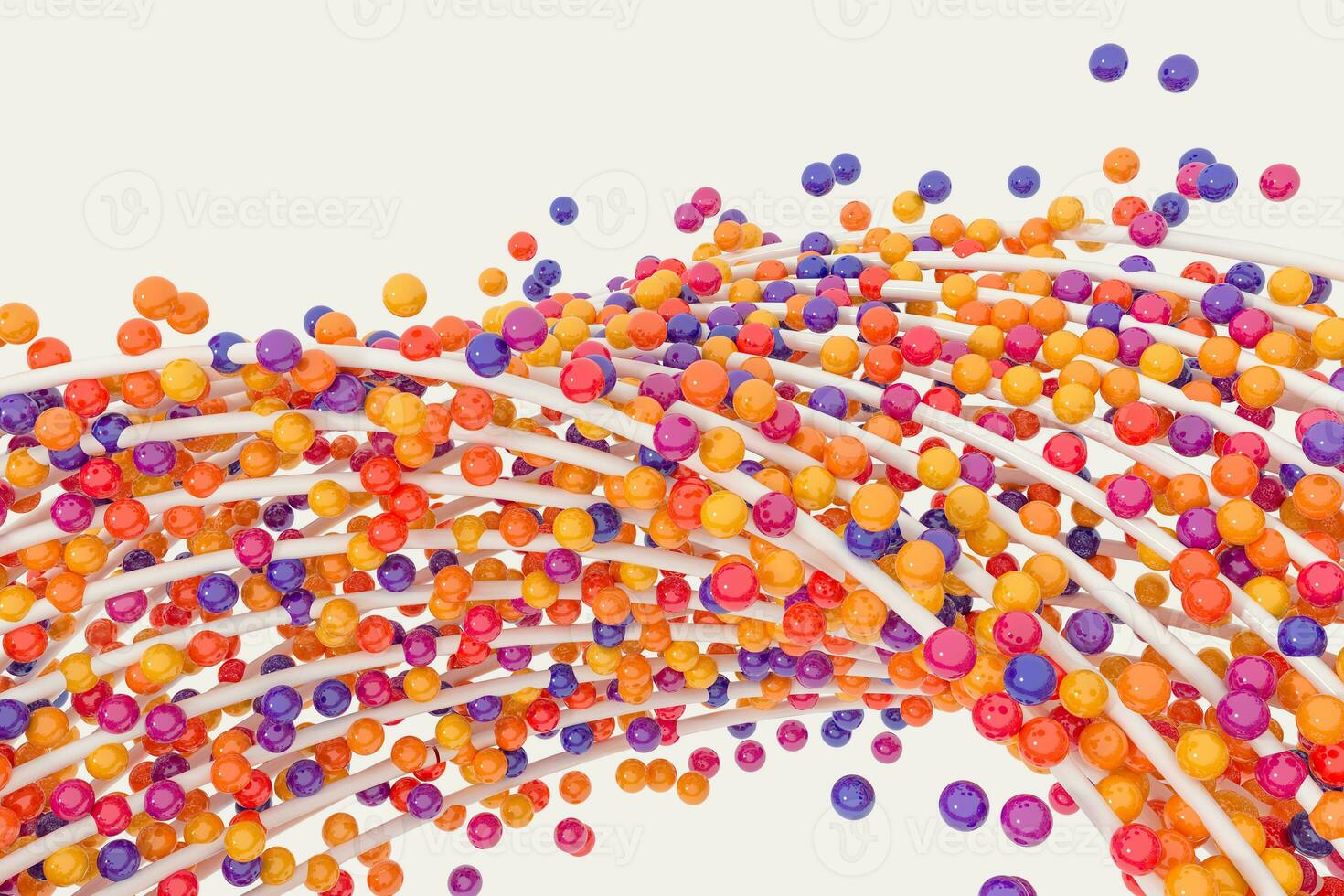 A mass of flowing spheres, 3d rendering. photo