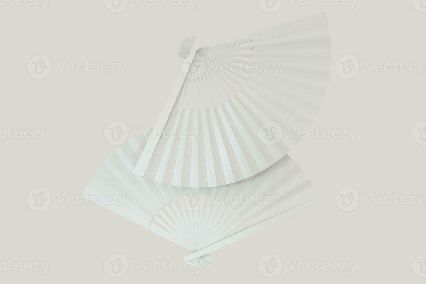 Fans with white background,chinese style decoration,3d,rendering. photo