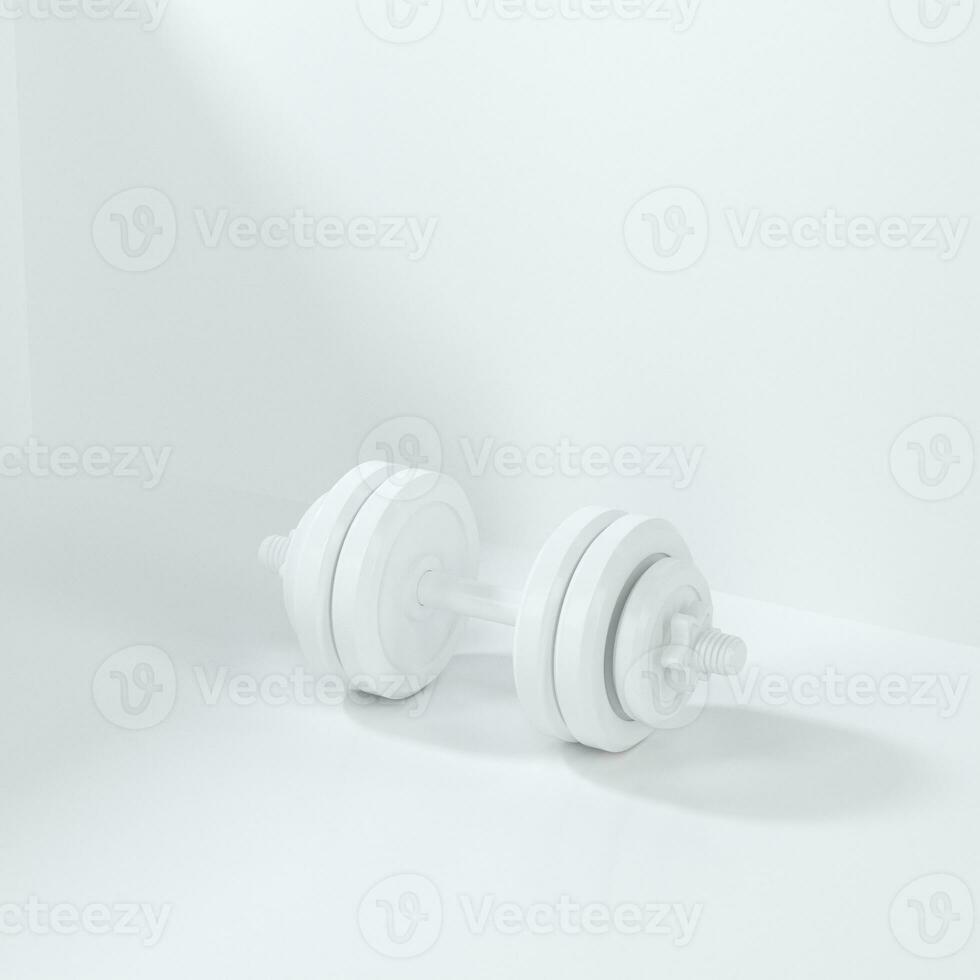 Dumbbells with white background, fitness theme, 3d rendeirng. photo