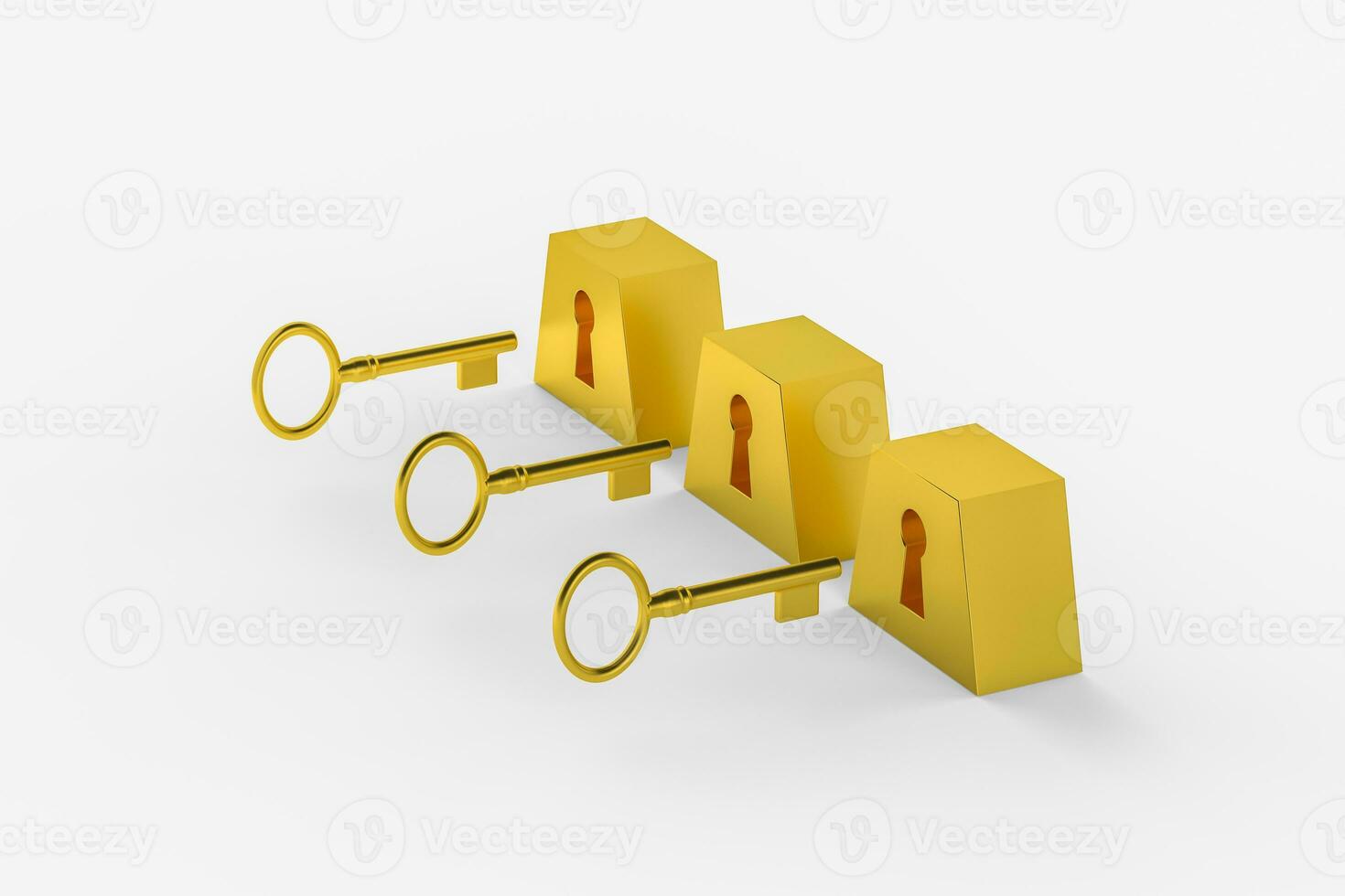 The keyhole with its key background, 3d rendering. photo
