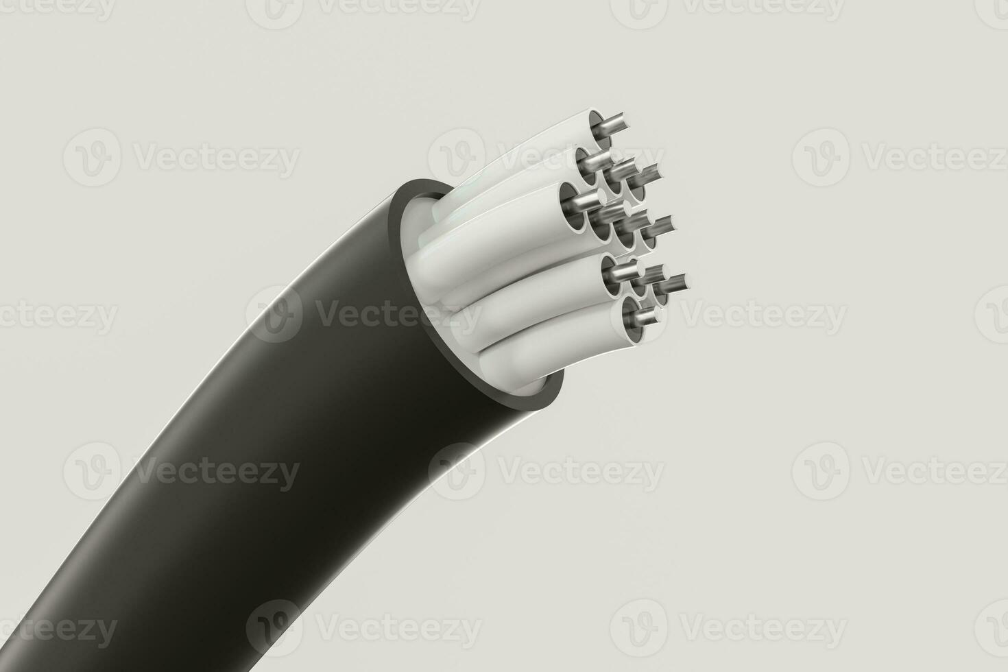 Cable with extended core, electronic connection product, 3d rendering. photo