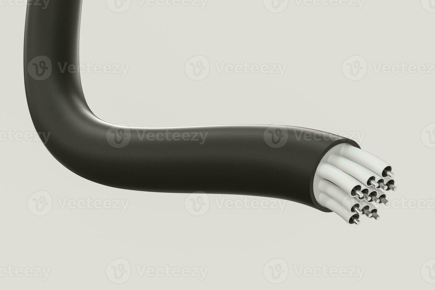 Cable with extended core, electronic connection product, 3d rendering. photo