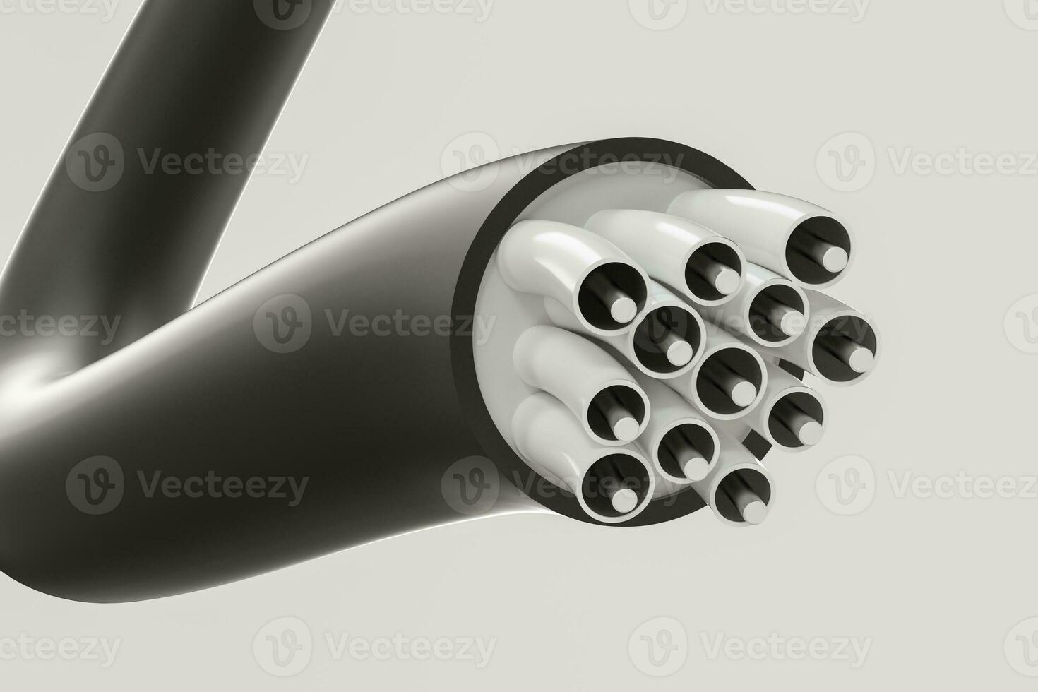 Cable with extended core, electronic connection product, 3d rendering. photo