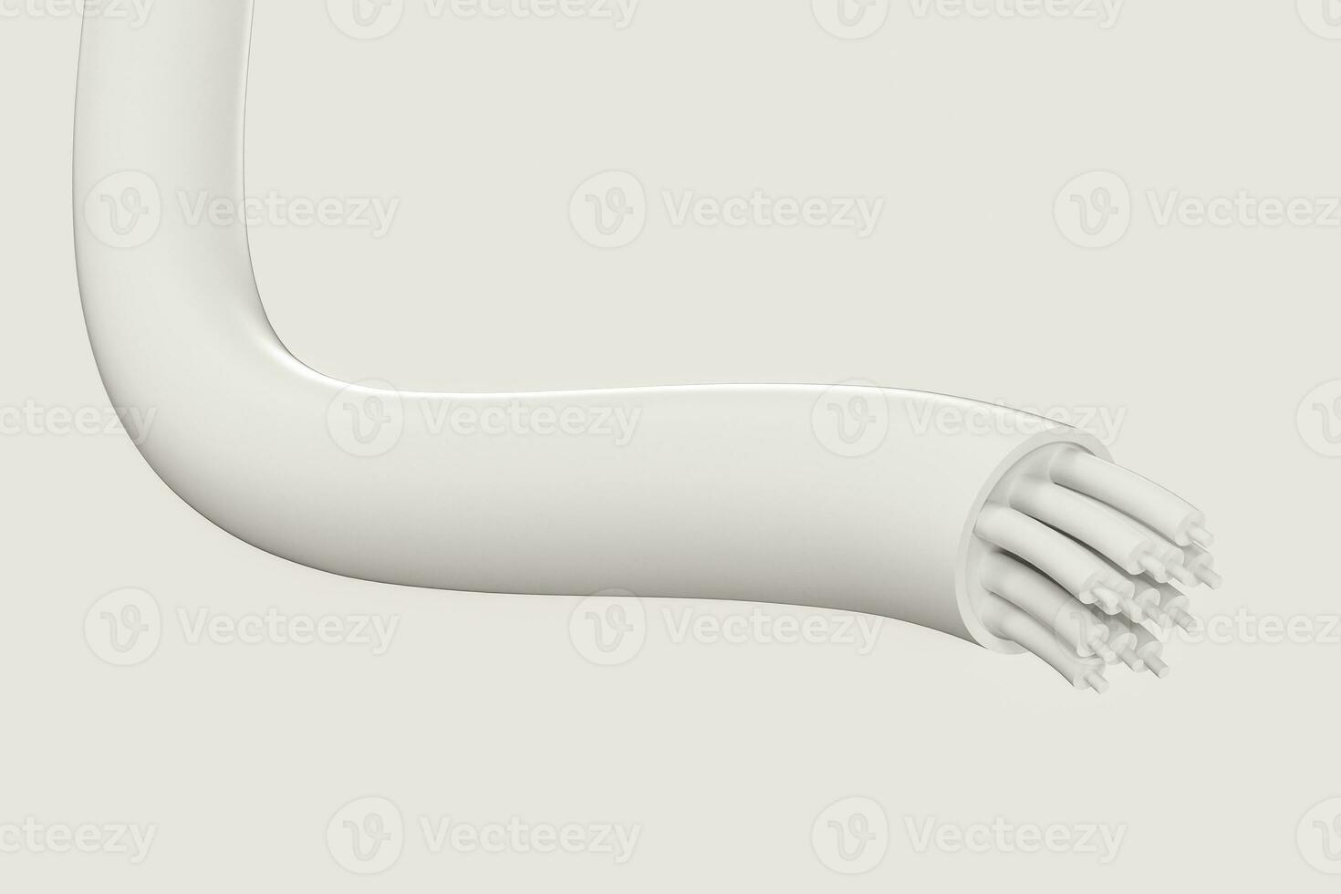 Cable with extended core, electronic connection product, 3d rendering. photo
