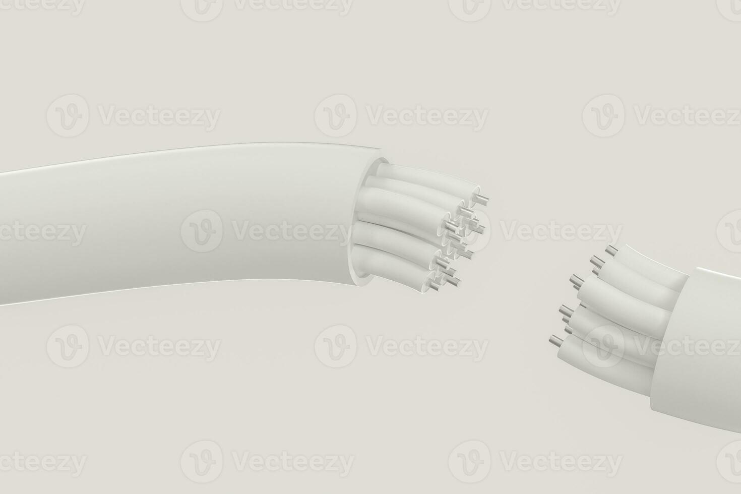Cable with extended core, electronic connection product, 3d rendering. photo