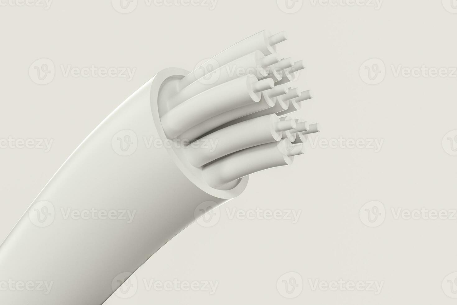 Cable with extended core, electronic connection product, 3d rendering. photo