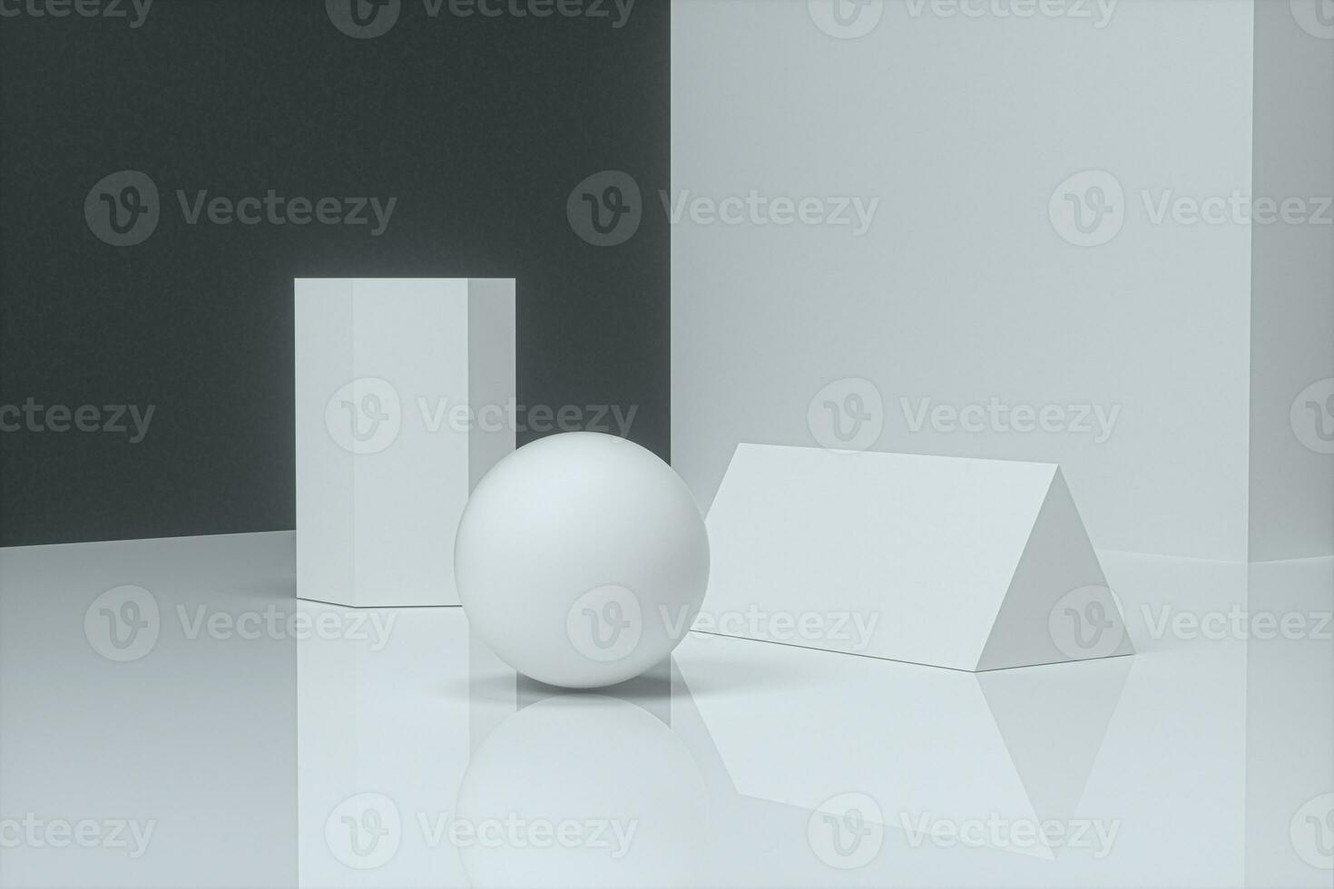Delicate geometry with dark background, 3d rendering. photo