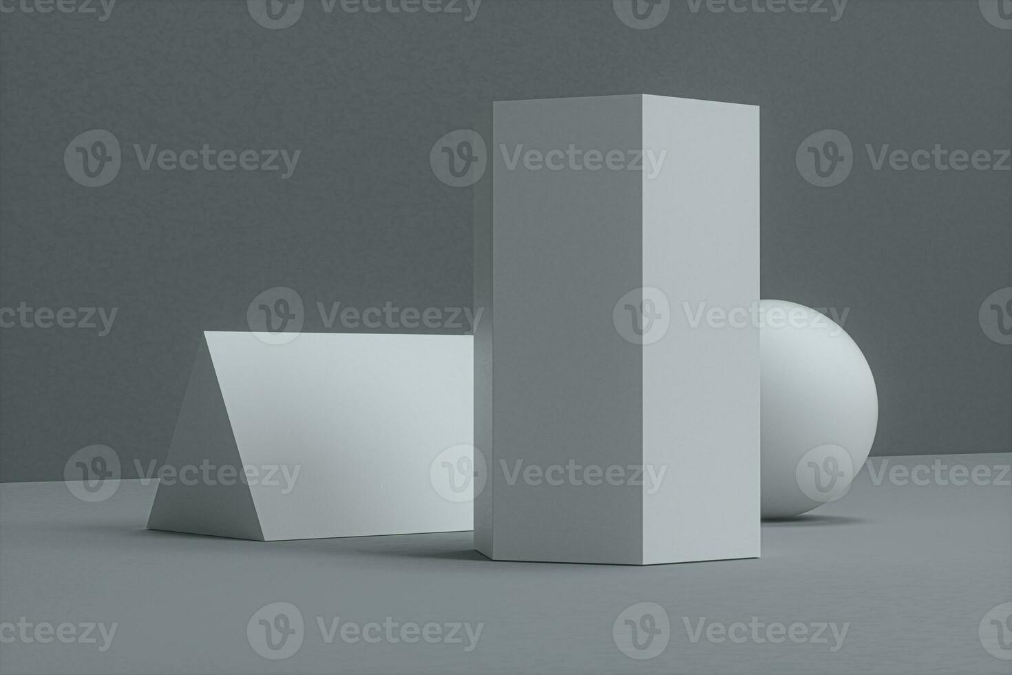 Delicate geometry with dark background, 3d rendering. photo