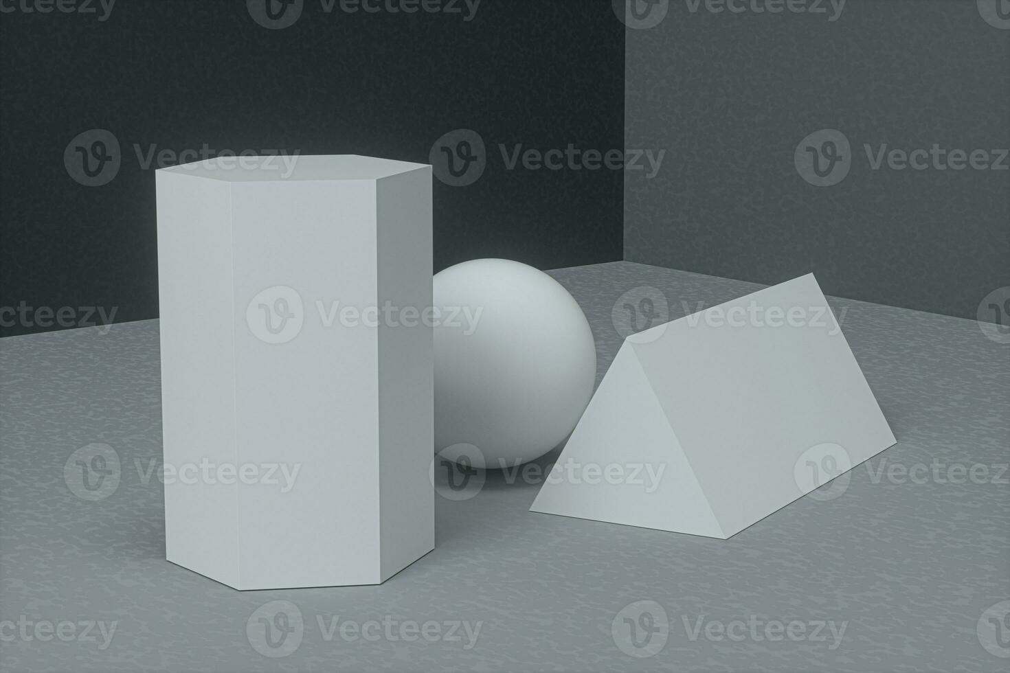 Delicate geometry with dark background, 3d rendering. photo