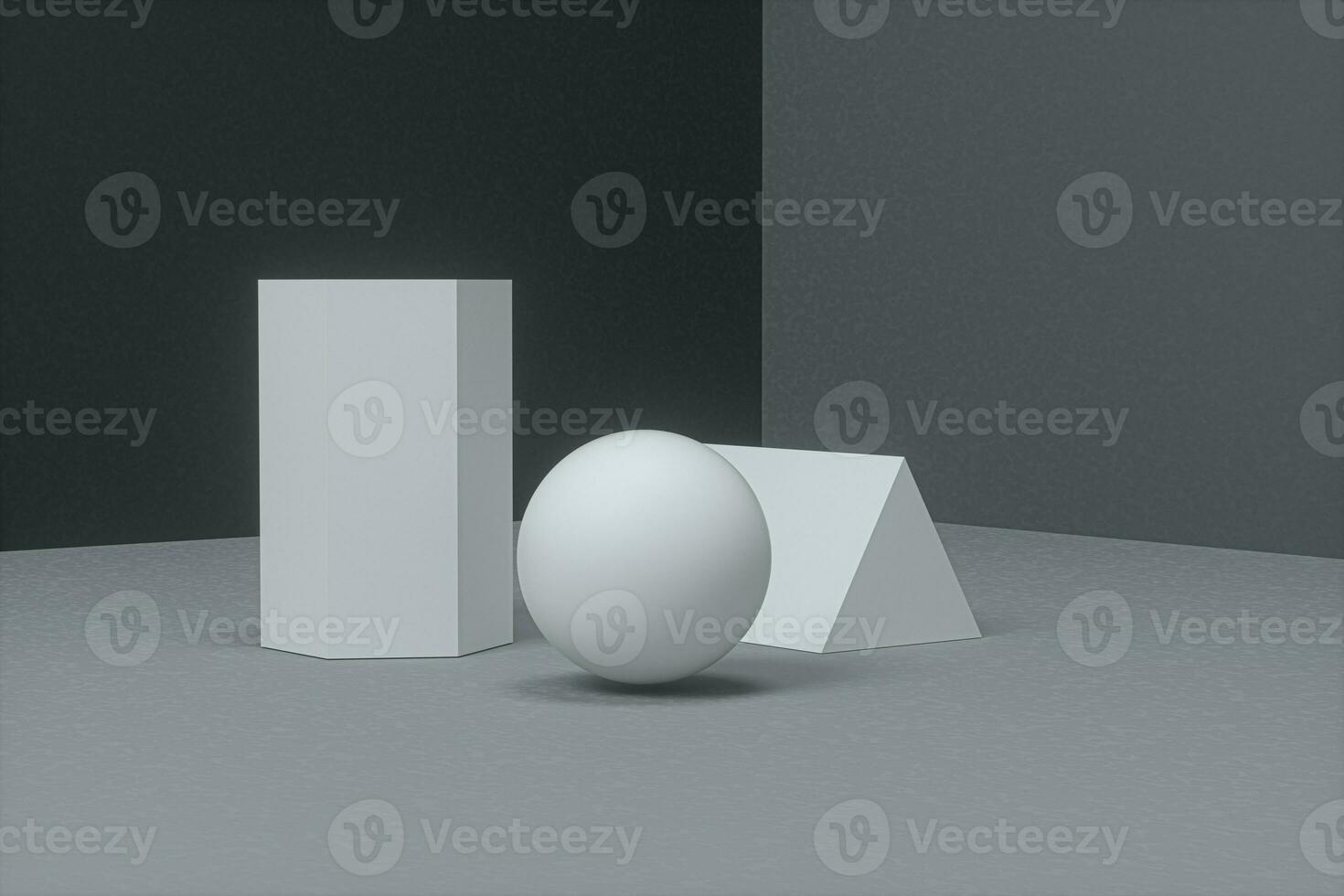 Delicate geometry with dark background, 3d rendering. photo