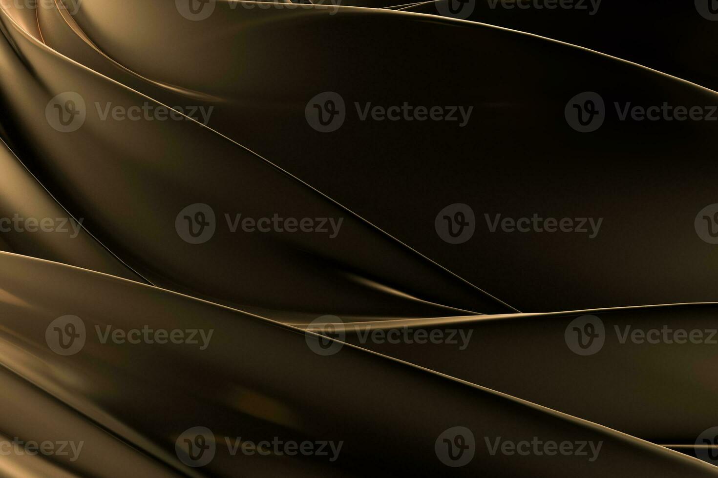 Flowing and waving golden cloth background, 3d rendering. photo