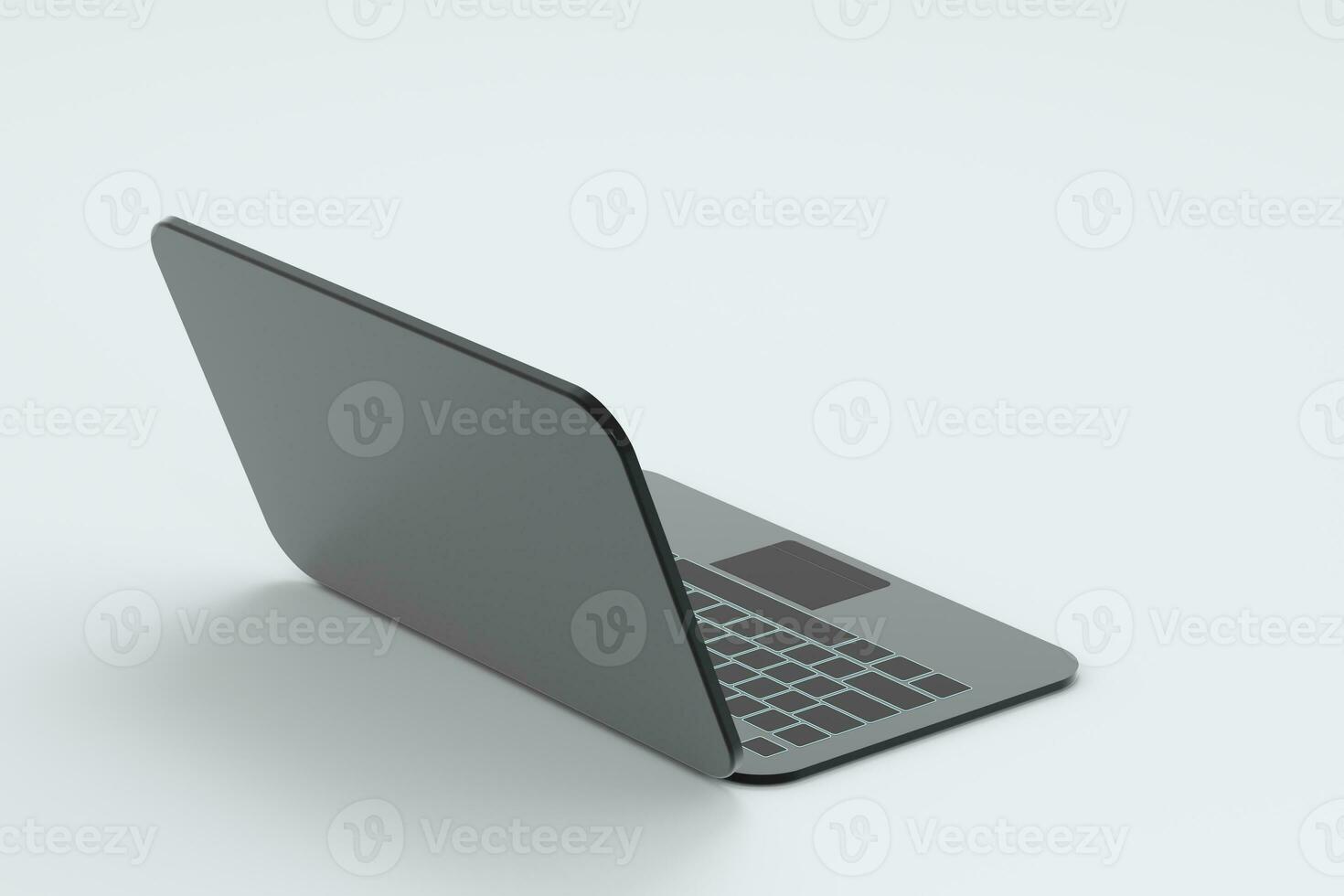 Laptop with white background, technological concept, 3d rendering. photo