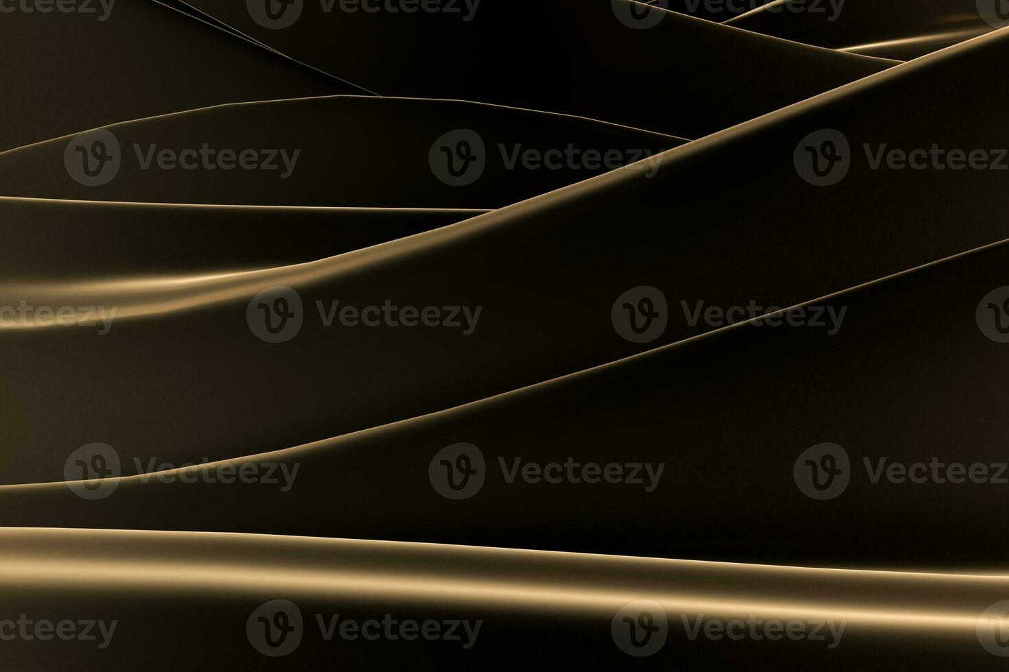 Flowing and waving golden cloth background, 3d rendering. photo