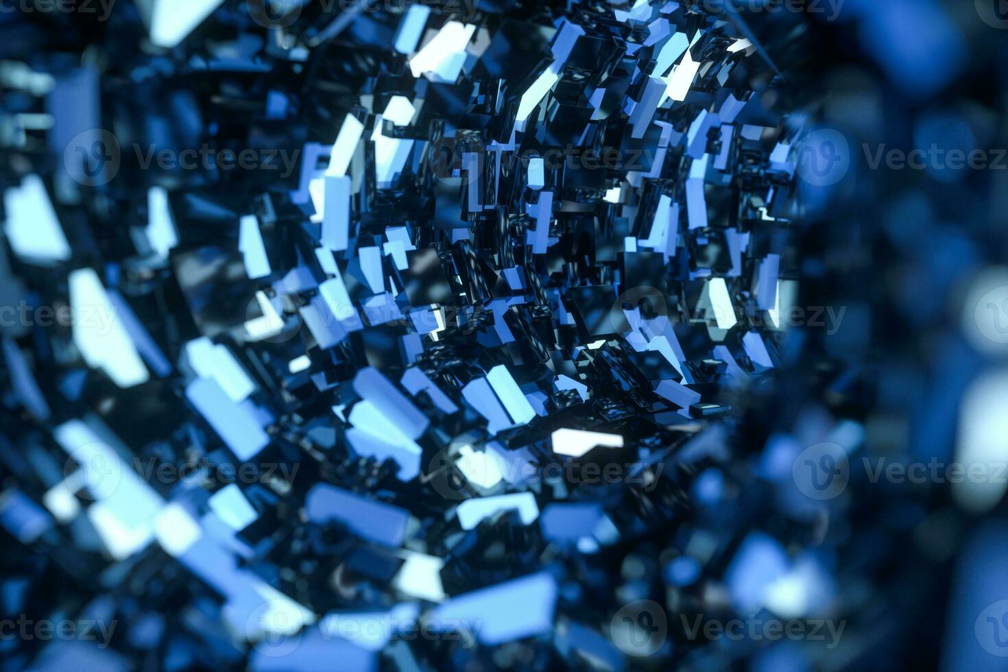 Tunnel made of blocks, technology background, 3d rendering. photo