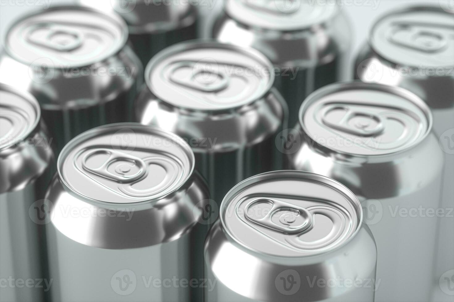 Cans with white background, Recyclable cans, 3d rendering. photo