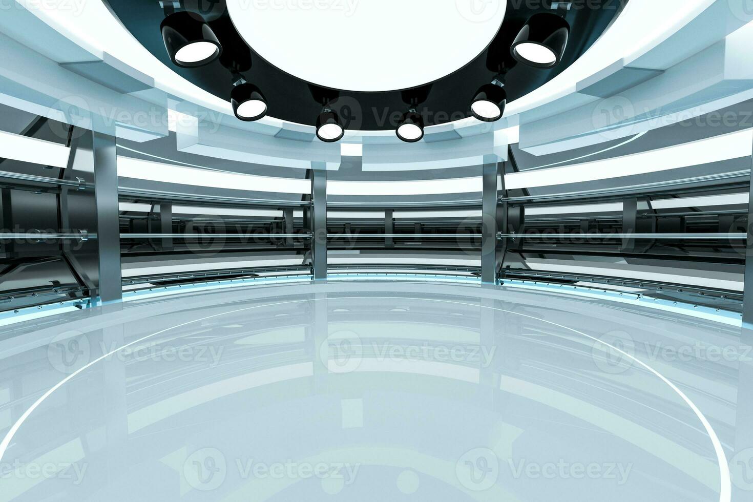 Circular technological structure building, 3d rendering. photo
