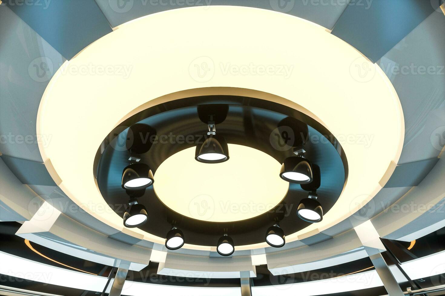 Circular technological structure building, 3d rendering. photo