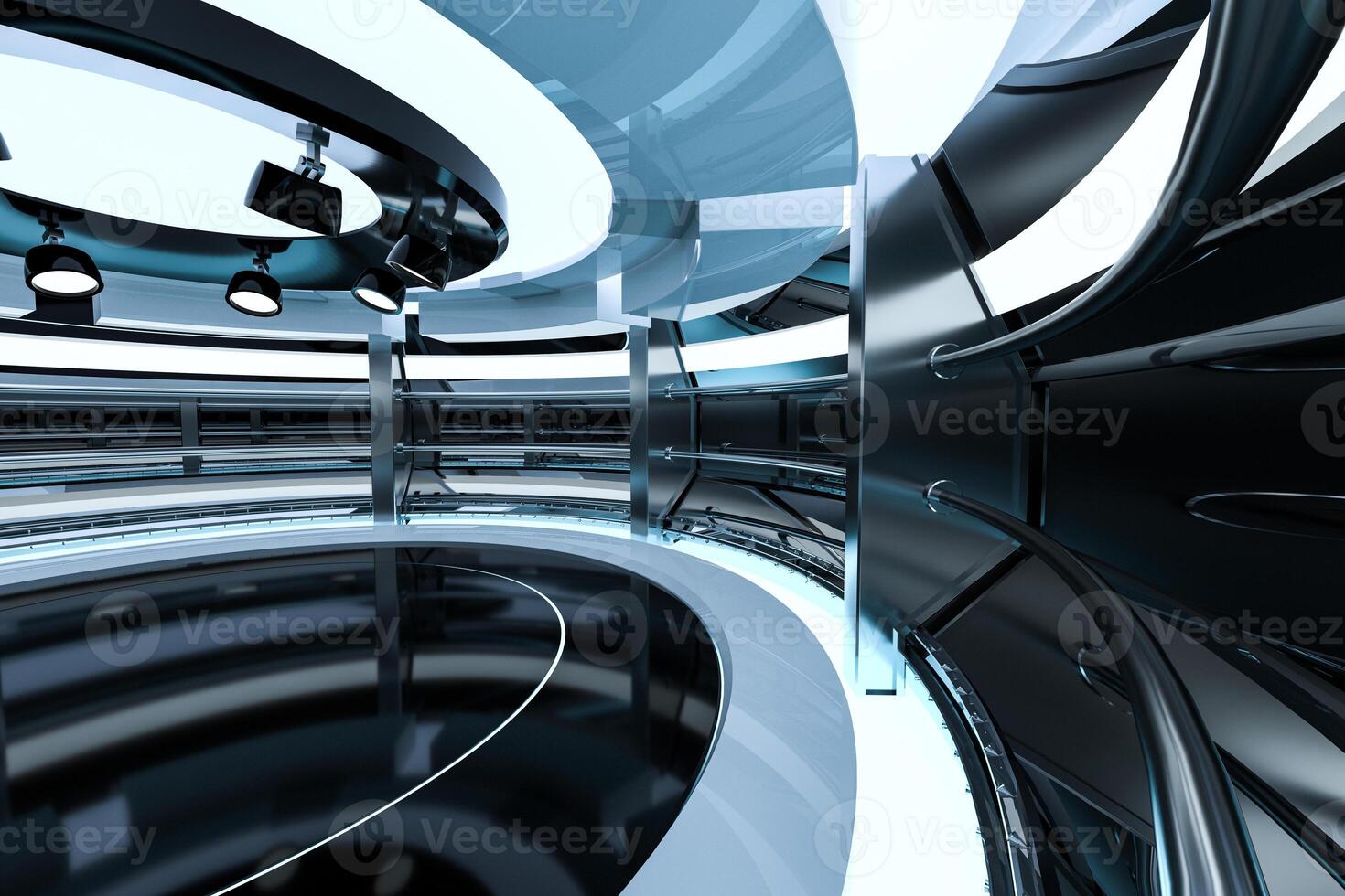 Circular technological structure building, 3d rendering. photo