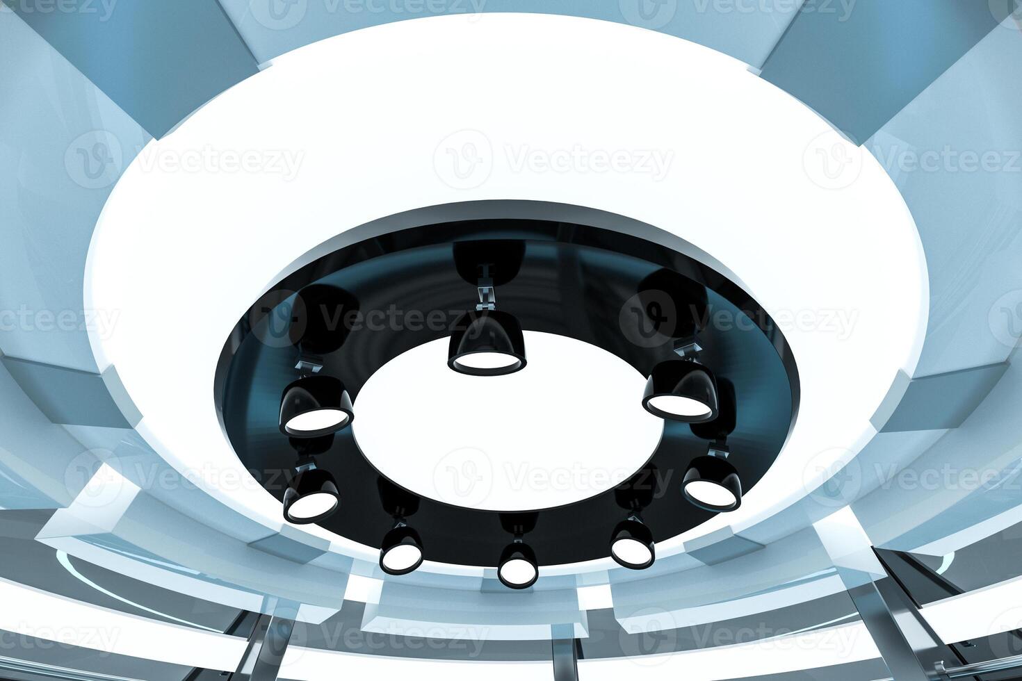 Circular technological structure building, 3d rendering. photo