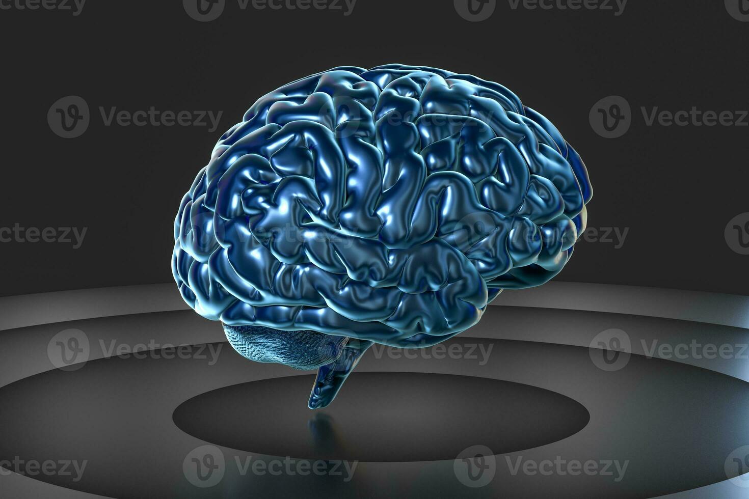 Brain and dark background, 3d rendering. photo