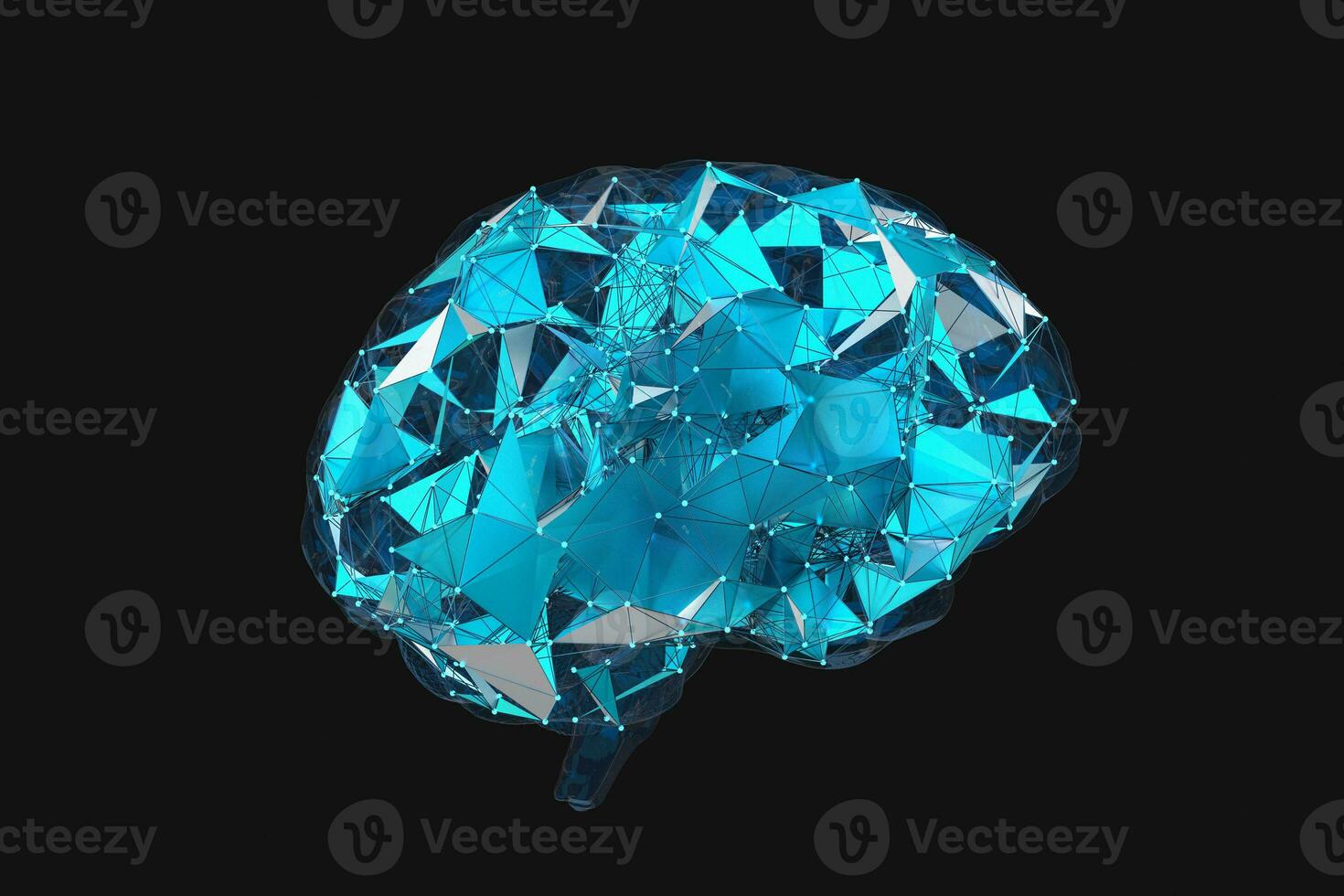 Brain and dark background, 3d rendering. photo