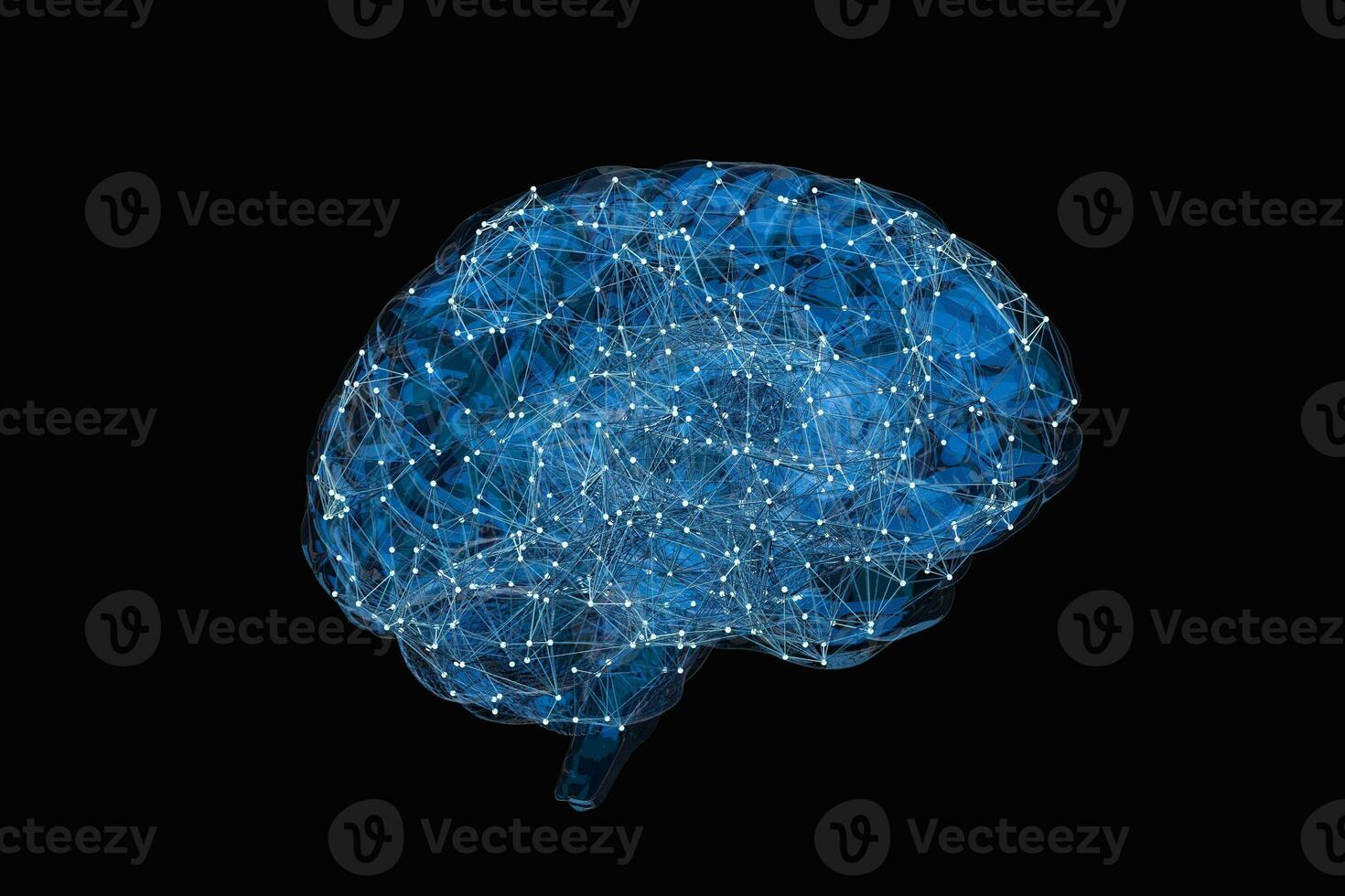 Brain and dark background, 3d rendering. photo